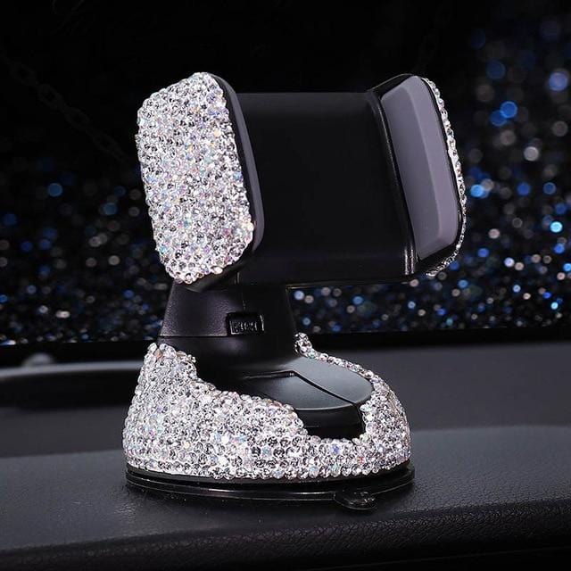 Car Phone Holder 360° With Crystal Rhinestones